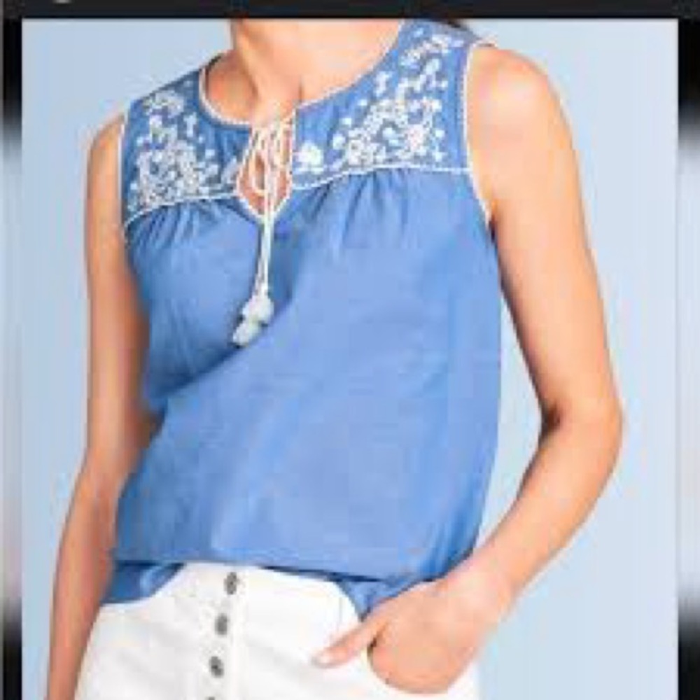 Talbots Blue Sleeveless Top